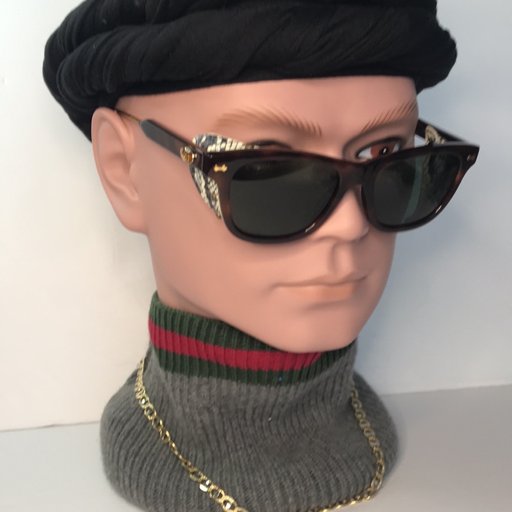 New  - Gucci Men’s Snakeskin Sunglasses GG0671S 002 Havana Limited edit…